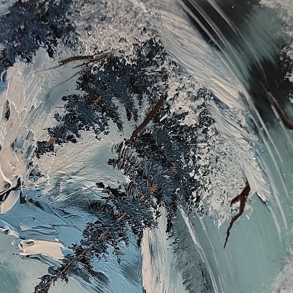 Vase,Large Glass,Landscape painted,Wyoming/ Montana,EUC - Picture 4 of 10